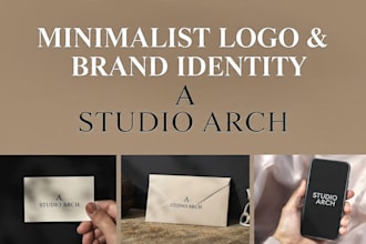 create minimalist business logo design, brand identity kit, and brand guideline