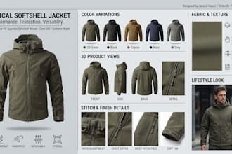 design ecommerce clothing presentation boards with colorways