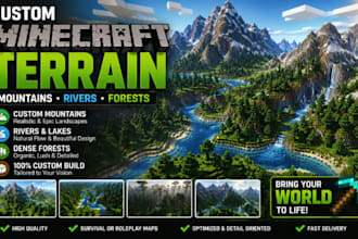 create custom minecraft terrain, mountains, rivers and forests