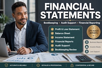 prepare financial statements, profit and loss, balance sheet and audit support