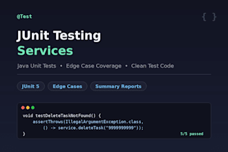 write junit test suites for your java project