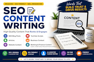 write SEO optimized blog posts and articles