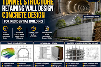 create tunnel structure retaining wall design concrete for residential building