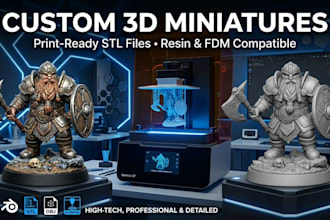 create custom 3d miniatures and printable stl files