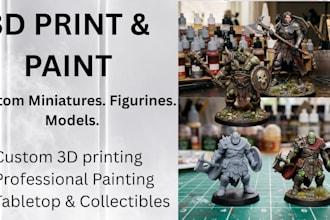 3d print and paint custom miniatures, figurines and models