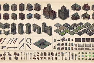 full 2d game environment asset pack props indie game word tileset tilemap design