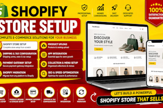 do shopify store setup, shopify migration, product upload and app integration