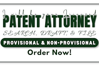 search, draft, draw, and file your patent application as your patent attorney