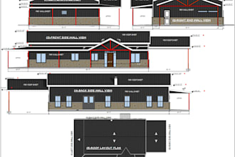 design custom  barndominium floor plan permit drawings