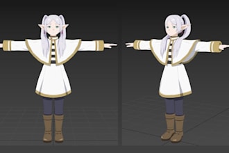 create 3d avatars with animations, anime vtuber model, roblox character maker