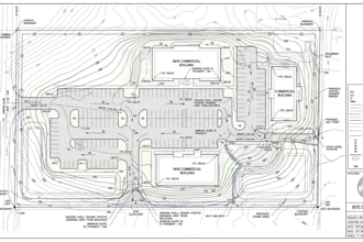 design site grading plan, drainage plan and stormwater