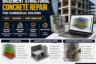 do load analysis basement structural concrete repair for commercial building