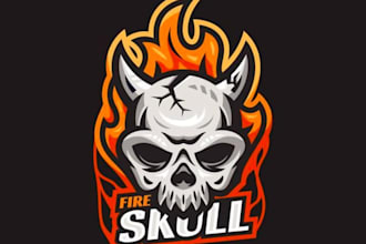 make skull mascot logo design with unlimited review