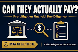 conduct pre litigation due diligence and asset searches
