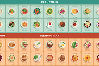 create a nutritional meal plan and sleeping plan