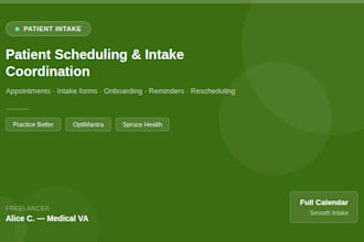 manage patient scheduling, intake forms, and appointment coordination