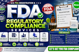 assist with fda registration, fda product listing and regulatory compliance