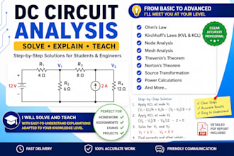 solve dc circuit analysis problems step by step