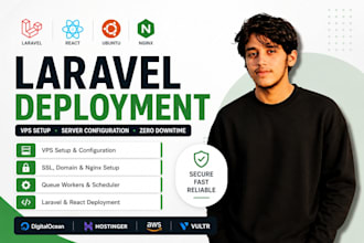 deploy your laravel and react app and setup a vps on ubuntu and nginx