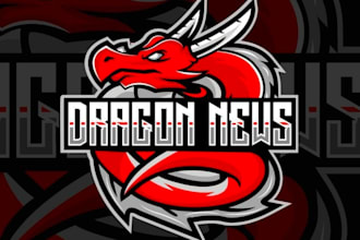 create dragon mascot logo design with unlimited review