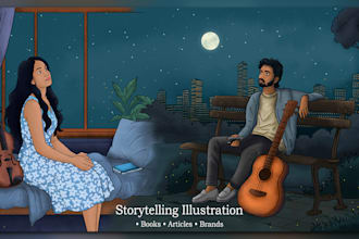 create custom storytelling and editorial illustrations   for you