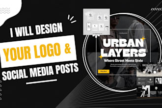 design modern logo, brand identity and social media posts