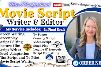 edit, proofread and format screenplay feature film script movie script editing