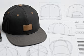 design factory ready cap tech pack for snapback,trucker, trucker, dad hat and be