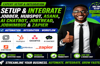 setup jobber hubspot asana ai chatbot jobtread jobnimbus zapier integration