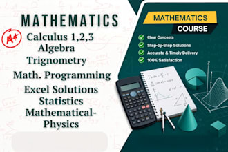 help in mathematics, statistics and excel projects perfectly
