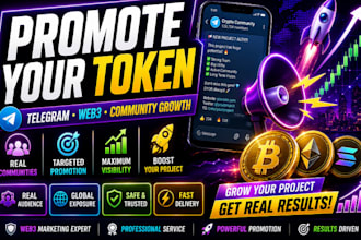 promote your crypto token with telegram marketing, web3 and community growth