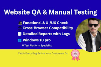 do professional website QA testing and manual software testing