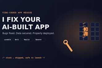 fix, secure, and finish your lovable, bolt, or replit app