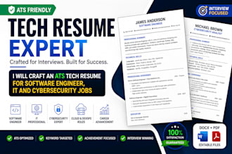 craft an ats tech resume for software engineer, IT and cybersecurity jobs