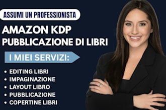 impaginazione interna libro, editing libro e pubblicazione amazon KDP