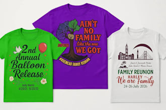 create family, school, class, batch reunion t shirt design