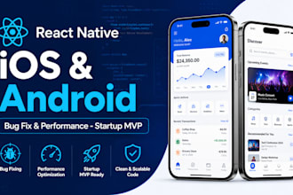 develop and fix react native ios android apps and bugs