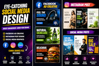 do facebook ad creative, instagram post, social media post design ad creative