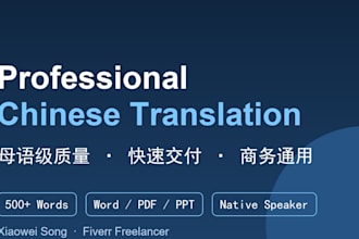 provide professional english chinese translation