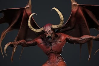 create terrifying 3d horror monsters ghost or creatures for games and projects