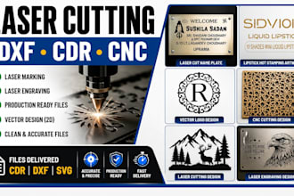 create dxf and vector files for cnc, laser cutting and engraving