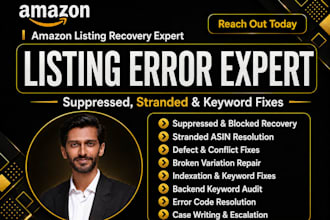 fix amazon listing errors, suppressed asins, variations and indexing