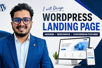 design elementor landing page and one page wordpress website