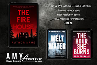 design a custom ebook cover for thriller horror or literary fiction
