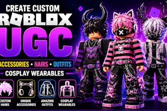 create custom roblox ugc accessories, hairs and outfits, cosplay wearables