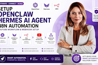 setup openclaw hermes ai agent n8n automation youtube workflow and webhook setup