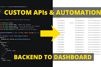 develop backend apis and admin dashboard UI