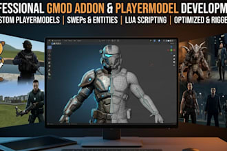 develop custom garrys mod addon, 3d model and playermodel