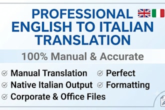 professionally translate english to italian or italian to english