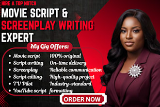 do a professional scriptwriting screenplay movie script and screenwriting